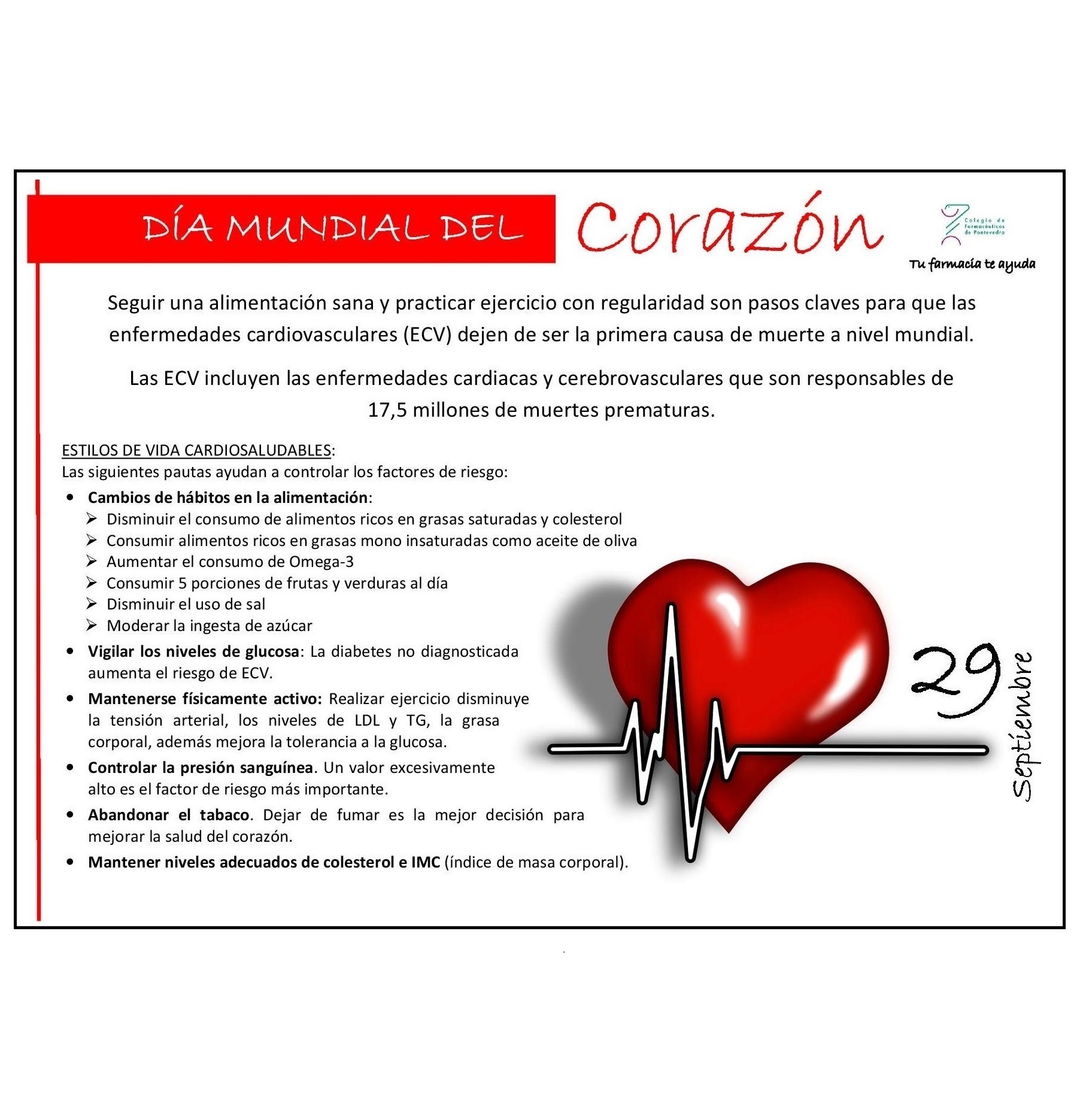 Día Mundial del Corazón 2017 - Colegio de Farmacéuticos de Pontevedra